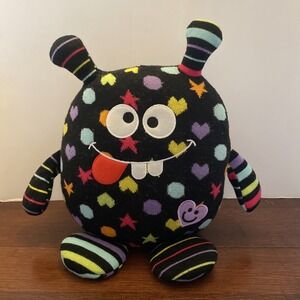 Little Miss Matched Black Silly Monster Pillow Buddy  13"